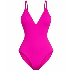 TA3 Plungey Sculpting One Piece Swimsuit Lace Up Back Tummy Control Pink XL NWT